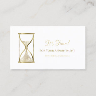 Chic Gold Glitz Hourglass Beauty Salon Appointment Card
