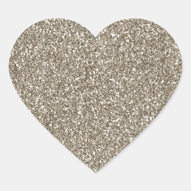 Chic Gold Glitzy Glam Sparkle Glitter Heart Sticker (Front)