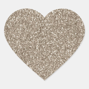 Chic Gold Glitzy Glam Sparkle Glitter Heart Sticker
