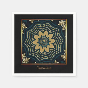 Chic Gold & Green Asian Style 2 Napkin