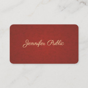 Chic Gold Handwritten Name Modern Template Trendy Business Card