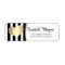 Chic Gold Heart,Black Stripes  Address Label