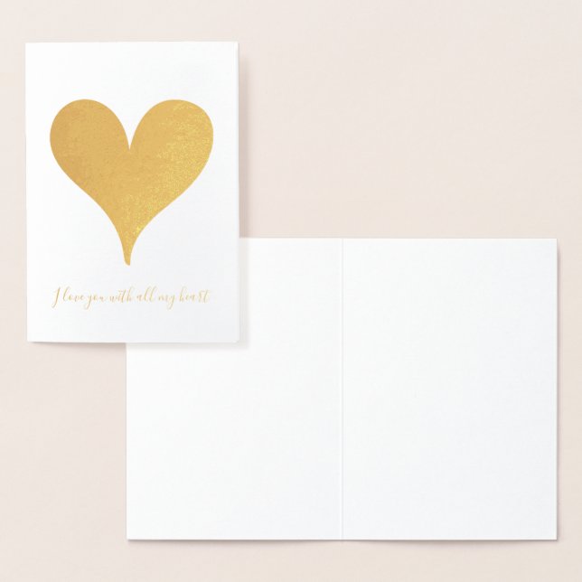 Chic Gold Heart Foil Card (Display)