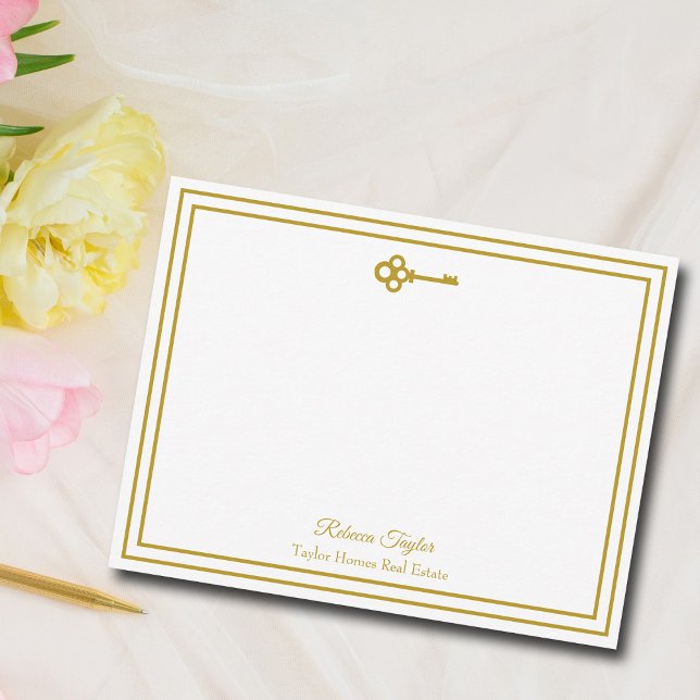 Chic Gold Key Real Estate Company Personalised Card (Creator Uploaded)