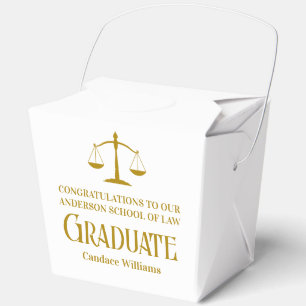 Chic Gold Law School Graduation Party Fortune Favour Box