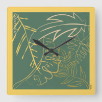 Chic Gold Leaf Green Background
