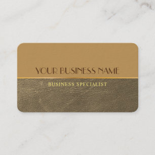 Chic gold leather texture elegant Minimalist  Business Card