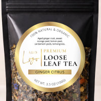 Chic Gold Logo Loose Leaf Tea Coffee Product Label