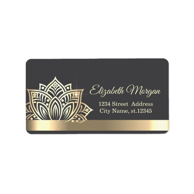 Chic Gold Lotus Flower Grey Label (Front)