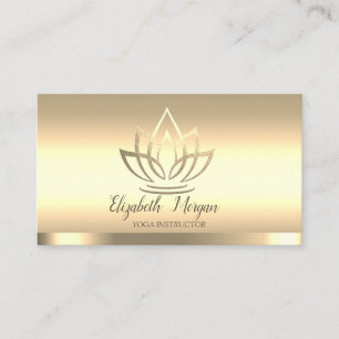 Chic Gold Lotus Flower Yoga Instructor Business Card