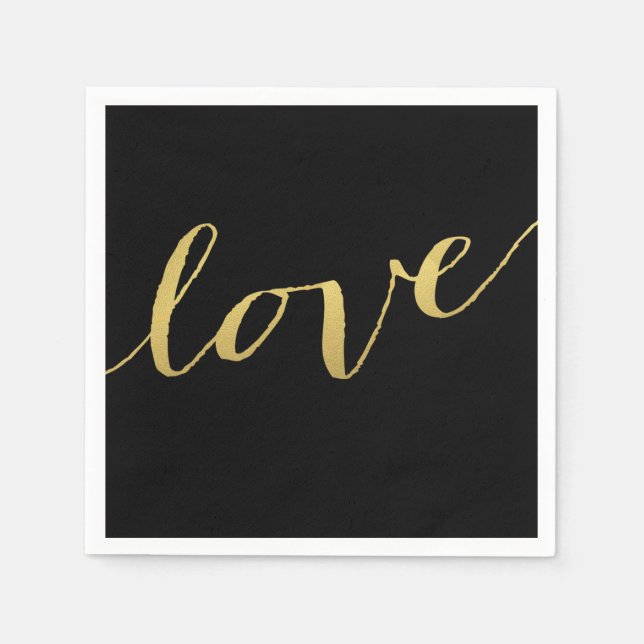 Chic Gold Love Napkins (Front)