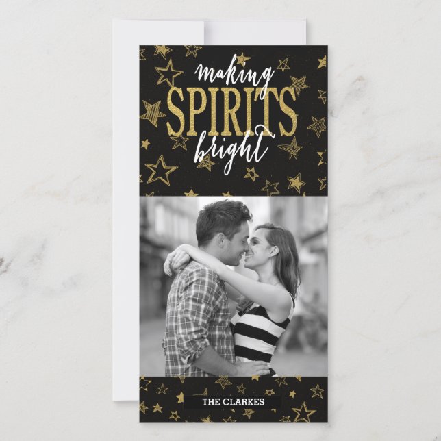 CHIC GOLD | MAKING SPIRITS BRIGHT STARS HOLIDAY CARD (Front)