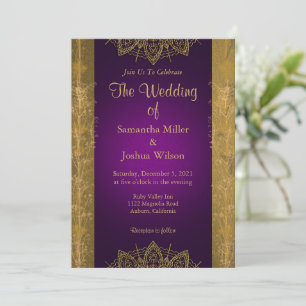 Chic Gold Mandala and Botanical Invitation