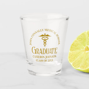 Chic Gold Medical School Graduate Keepsake Shot Glass