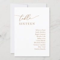 Chic Gold Minimalist Wedding Seating Chart Card