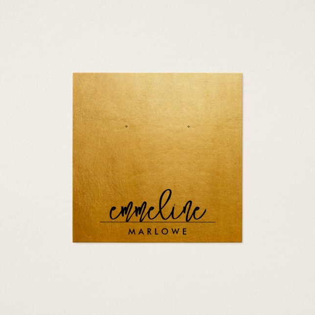 Chic Gold Modern Minimalist Black Earring Jeweller (Front)