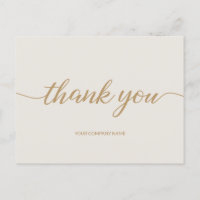Chic Gold Modern Typography Script business thank 