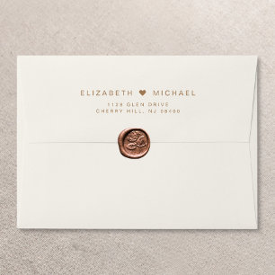 Chic Gold Monogram Cream Wedding Return Address Envelope