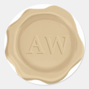 Chic Gold Monogram Wedding Wax Seal