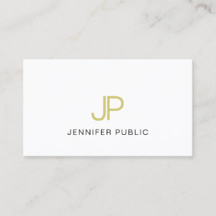 Chic Gold Monogrammed Design Trendy Modern Plain Business Card