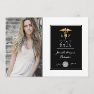 Chic Gold Nursing Graduation Party   Announcement