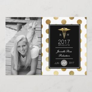 Chic Gold Nursing Graduation Party   Announcement