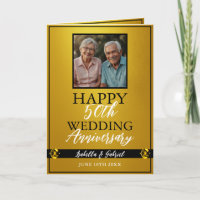 Chic Gold Parents Photo 50th Anniversary