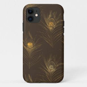 Chic Gold Peacock Feathers Elegant Stylish iPhone 11 Case