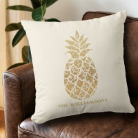 Chic Gold Pineapples on Ivory