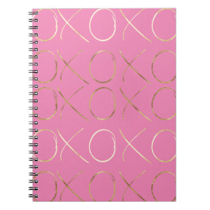 Chic Gold Pink Girly Glam XOXO Notebook