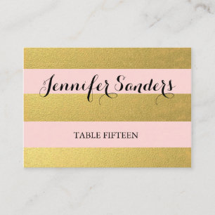 CHIC GOLD   PINK WEDDING PLACE CARDS