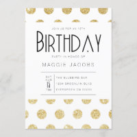 Chic Gold Polka Dot Birthday Party