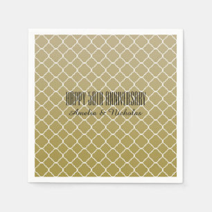 Chic Gold Quatrefoil Napkin