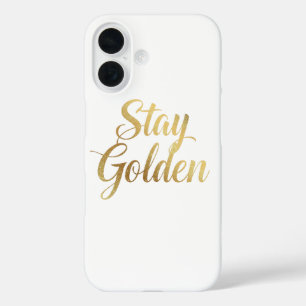 Chic Gold Script Motivational Message iPhone 16 Case