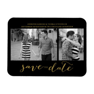 Chic Gold Script Save the Date Magnet Invitations