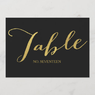 Chic Gold Script Table Number Cards