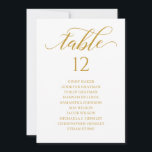 Chic Gold Script Table Number Seating Chart<br><div class="desc">Modern and elegant design printed Gold Calligraphy Script Table Number Seating Chart Cards that can be customised with your text and add each table number card to your cart, one by one. Please click the "Customise it" button and use our design tool to modify this template. Check out the Graphic...</div>