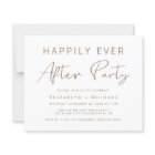 Chic Gold Script Wedding After Party Invitation