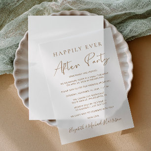 Chic Gold Script Wedding Reception Vellum Invitations