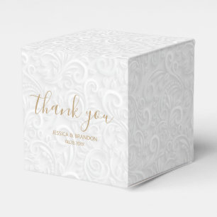 Chic Gold Script Wedding Thank You Favour Box