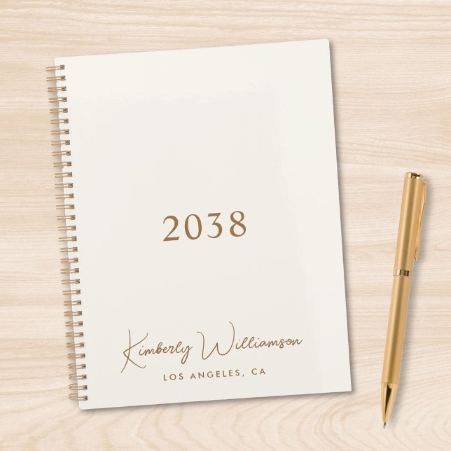 Chic Gold Signature Script Monogram Cream Business Planner (Chic Gold Signature Script Monogram Cream Business Planner)