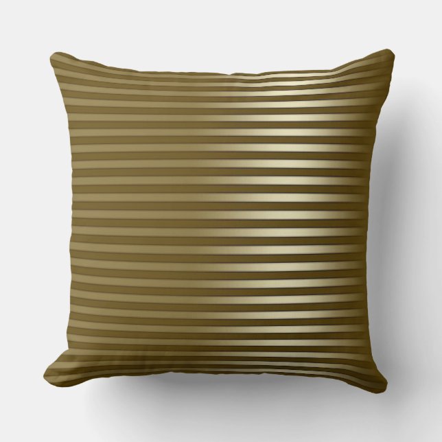 Chic Gold Striped Cushion (Front)