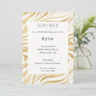 Chic Gold Swirls Birthday Invitation