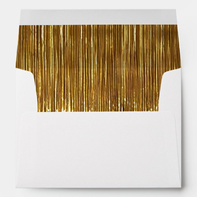 Chic Gold Tinsel Stripes Envelope (Back (Bottom))
