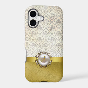 Chic Gold Tone & Cream Damask iPhone 5 Case