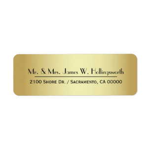 Chic Gold Tone Custom Return Address