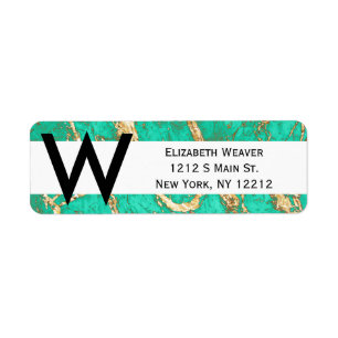 Chic Gold Turquoise Marble Pattern