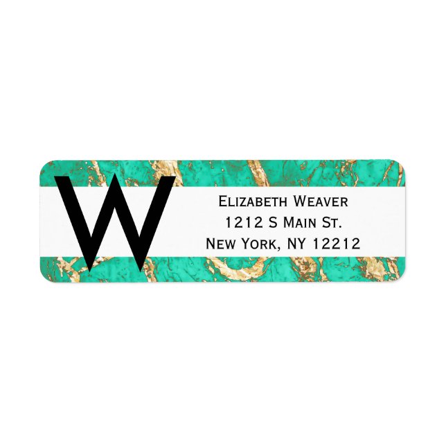 Chic Gold Turquoise Marble Pattern (Front)