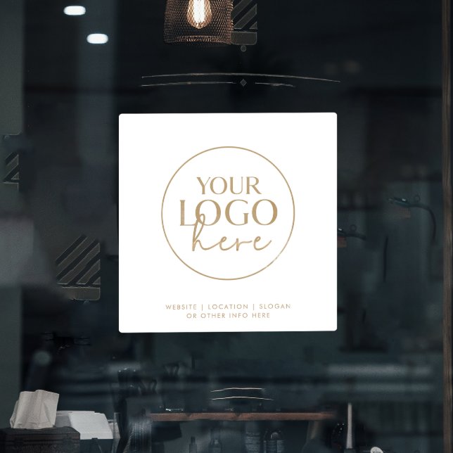Chic Gold Typography Business Custom Logo Window Cling (Creator Uploaded)