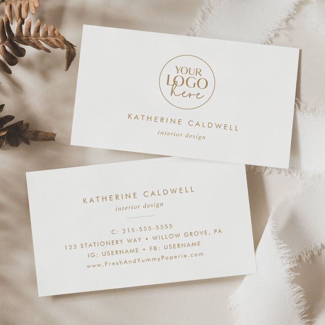 Chic Gold Typography Logo Business Card (Creator Uploaded)